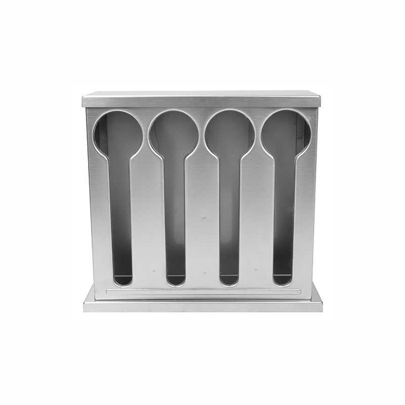 Stainless Steel Spoon Utensil Holder 4 Holes 240X90X230mm Detachable Cover Drain