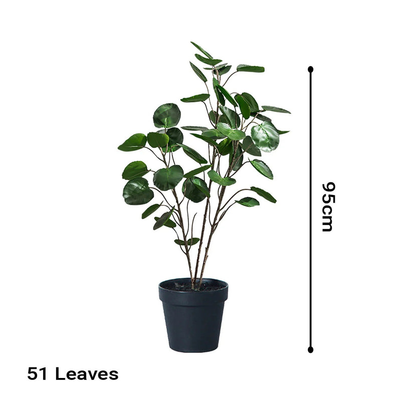 95cm Polyscias Artificial Potted Tree Pe Realistic Leaves Green Indoor Office