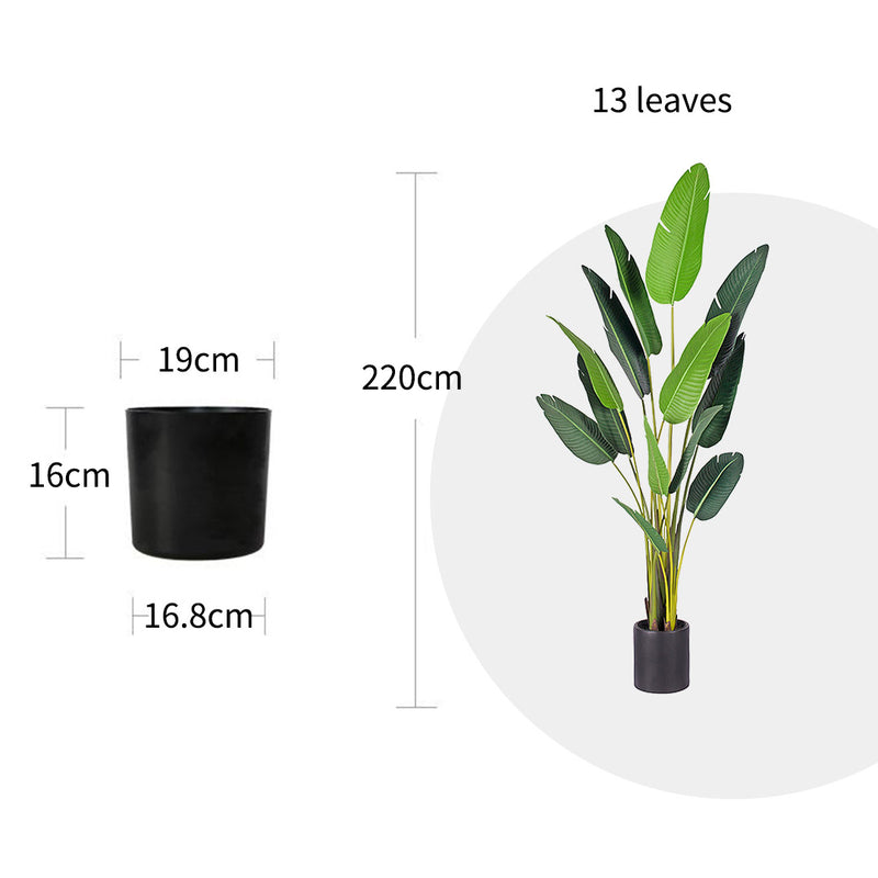 2X 220cm Artificial Birds Of Paradise Plant Polyester Polyurethane Green Pot