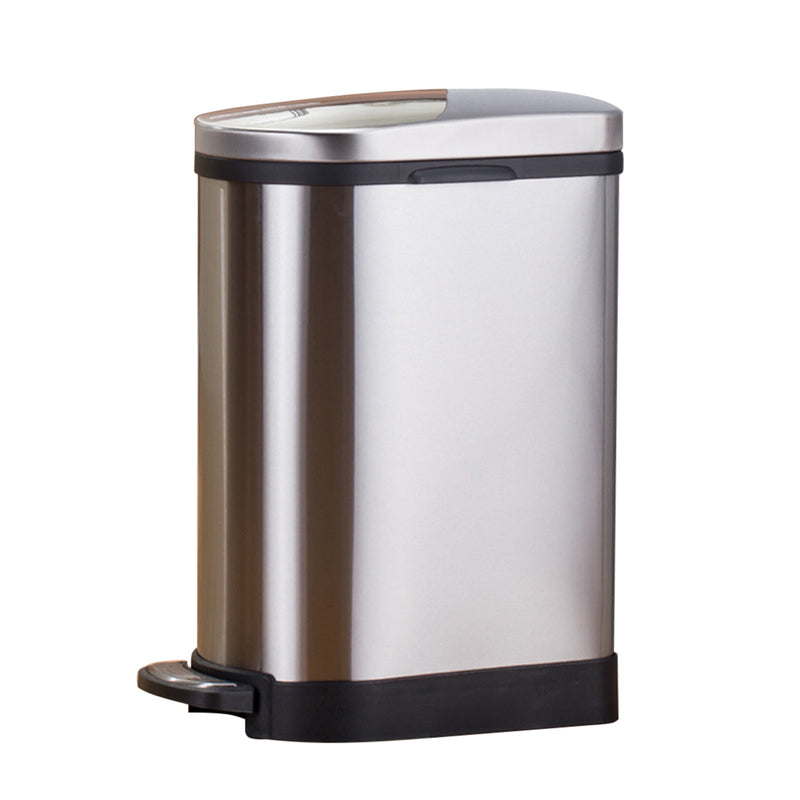 2X 10L Stainless Steel U Shaped Foot Pedal Bin Soft Close Removable Inner