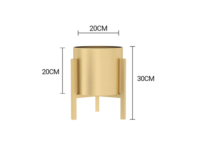 2X Gold Metal Plant Stand With Pot 30CM Indoor Corner Shelving Display Rack