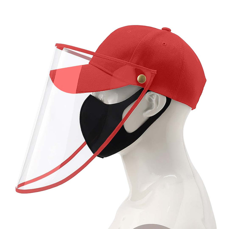2X Kids Protective Hat With Full Face Anti Fog Tpu Shield 26cmx35cm Red Cotton