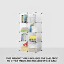 8-Cube Transparent Modular Closet Organizer Polypropylene Plastic Storage Box