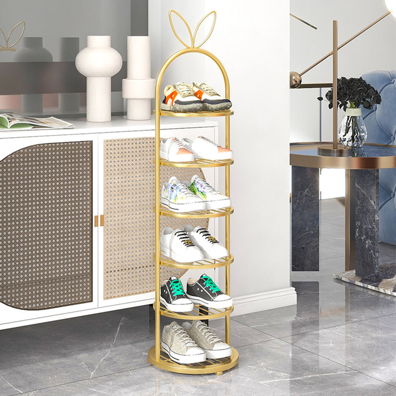 2X 6 Tier Gold Plated Metal Bunny Ears Shoe Organizer Rack 27x28x48cm
