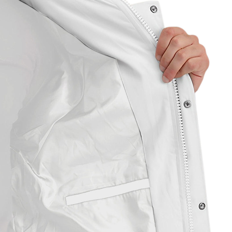Hooded Duck Down Puffer Jacket 2XL White Quilted Polyester Elastane Warm