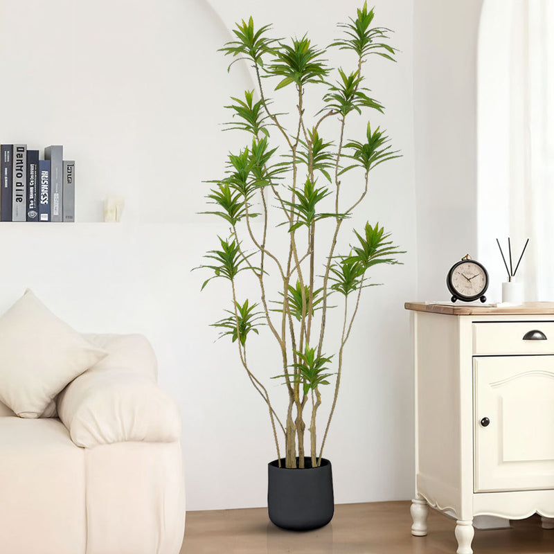 2X 190cm Artificial Lily Bamboo Tree 19 Branches Green Polyethylene Polyurethane