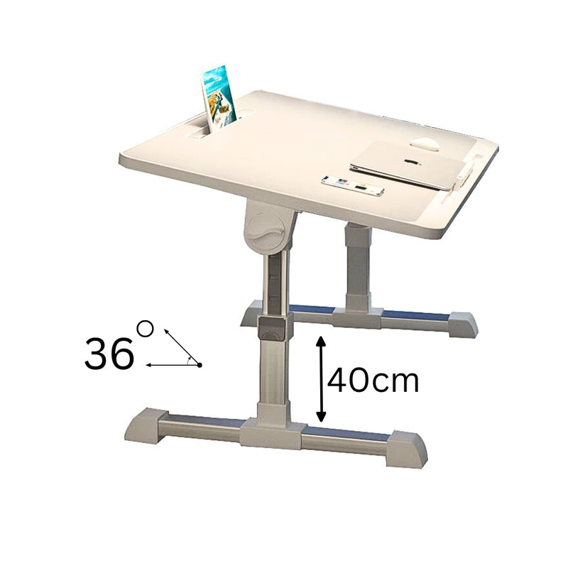 Grey Portable Foldable Adjustable Laptop Bed Table 60x40cm With iPad Slot