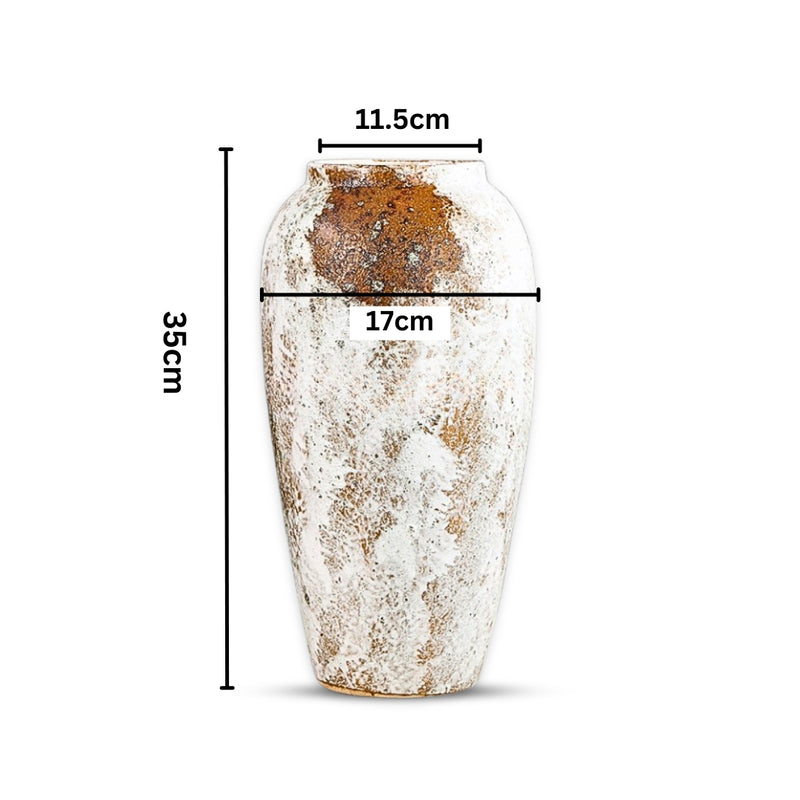 Large White Ceramic Flower Vase 35x17 cm Elegant Home Decor Display Piece