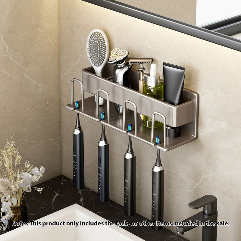 27cm Wall Mounted Bathroom Storage Rack Aluminum Waterproof Rustproof Gray
