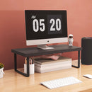 2X Black Monitor Stand 40cm Desktop Organizer Ergonomic Height Boost