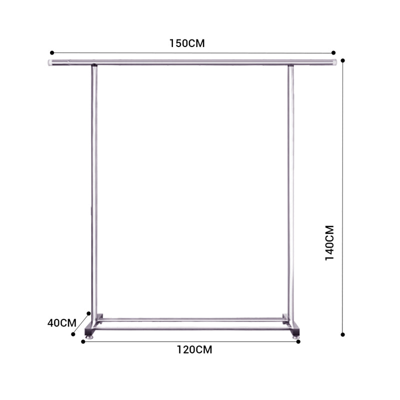 150cm Stainless Steel Clothes Rack Floor Standing Durable Space Saving Laundry