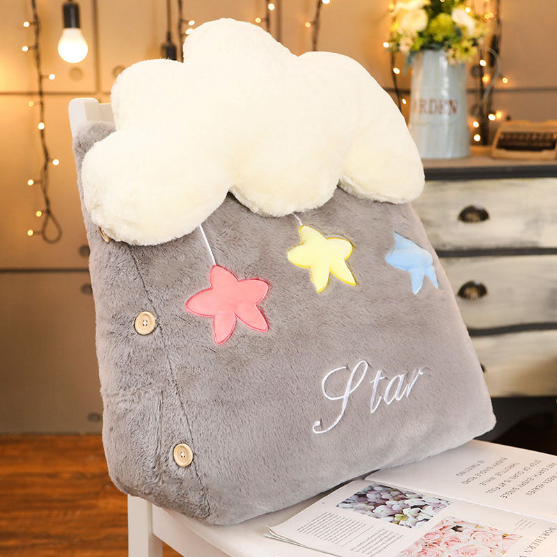 Grey Star Cloud Cushion Plush Wedge Pillow Soft Lumbar Support Home Decor