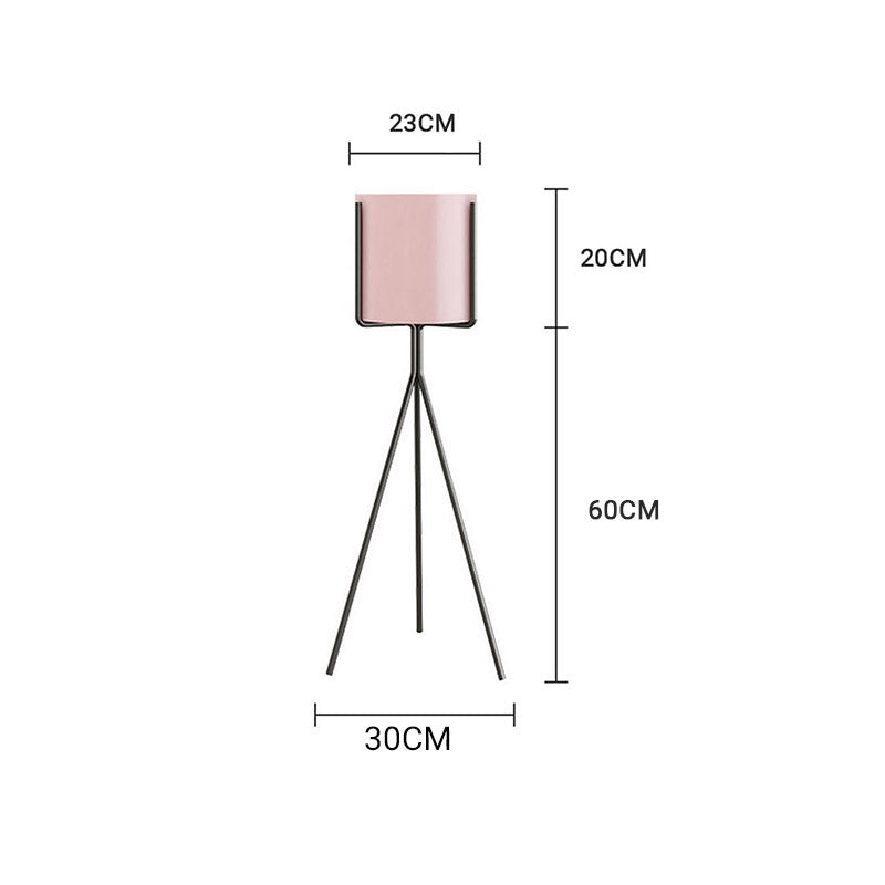 2X 80cm Tripod Plant Stand Painted Iron Frame Enamel Pot Pink Black Indoor