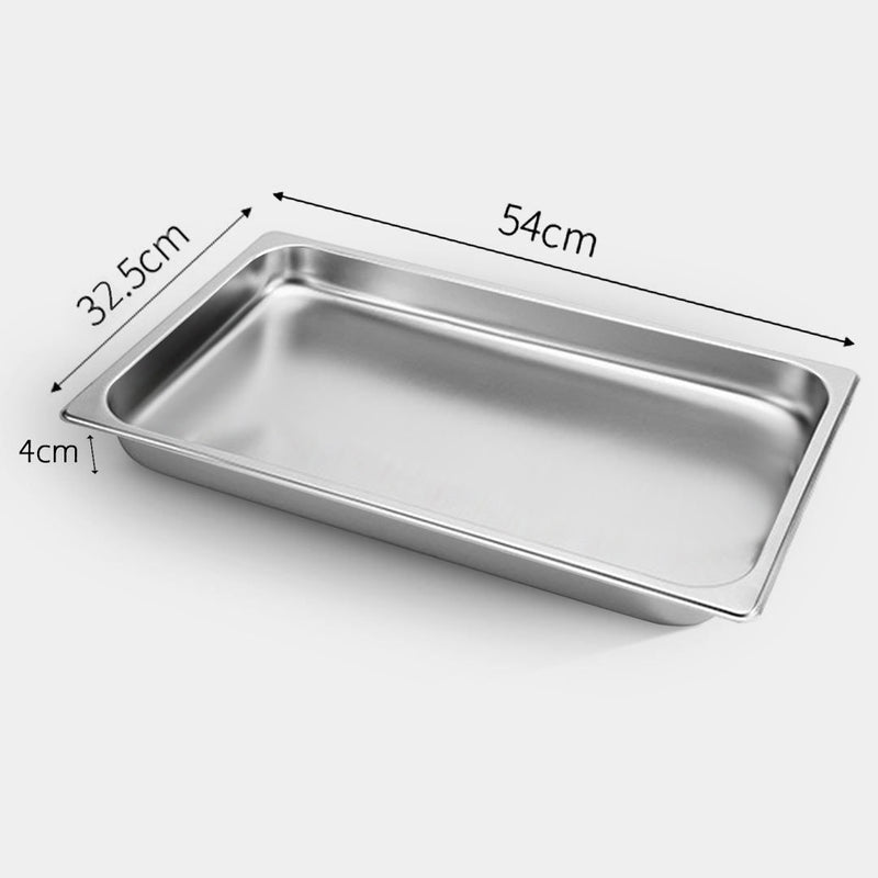 Gastronorm Full Size GN Pan Stainless Steel 53cm x 32.5cm x 4cm Stackable