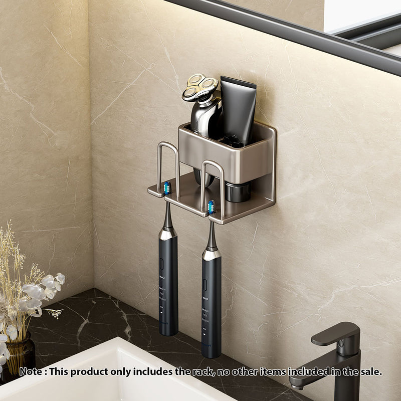 15cm Aluminum Wall Mounted Bathroom Storage Organizer Space Saving Gray Shelf