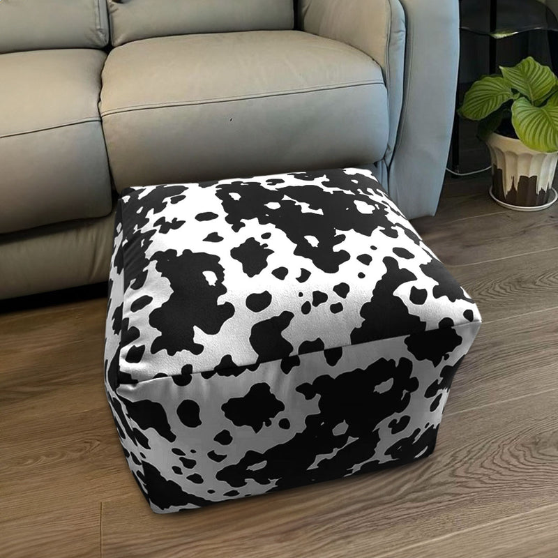 2X Square Pouffe Velvet Cotton 55x55x35cm Soft Seat Footstool Multicolor