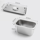 12X Full Size 1/3 GN Pan 15cm Deep Stainless Steel Tray With Lid Kitchen Use