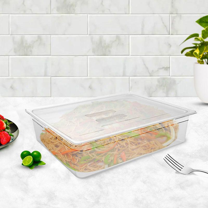 150mm Polycarbonate Transparent Gastronorm Pan 1/1 53x32.5x15cm With Lid