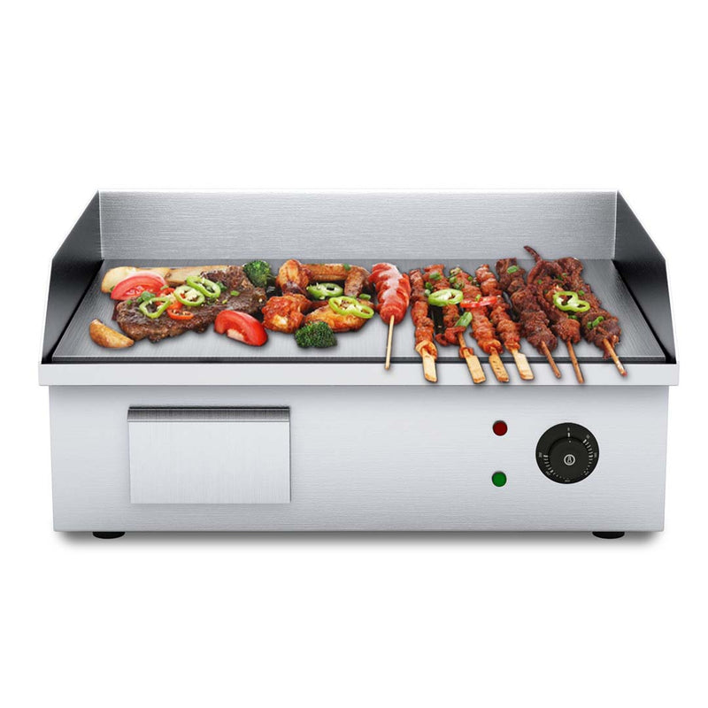 Electric Stainless Steel Griddle Grill BBQ Hot Plate 2200W Non Slip Large Size