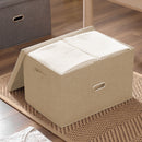 2X Beige Small Foldable Canvas Storage Box Cube Clothes Organizer Home Decor