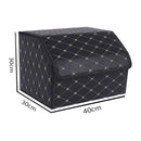 4X Leather Car Boot Organizer Portable Foldable Collapsible Storage Box Black