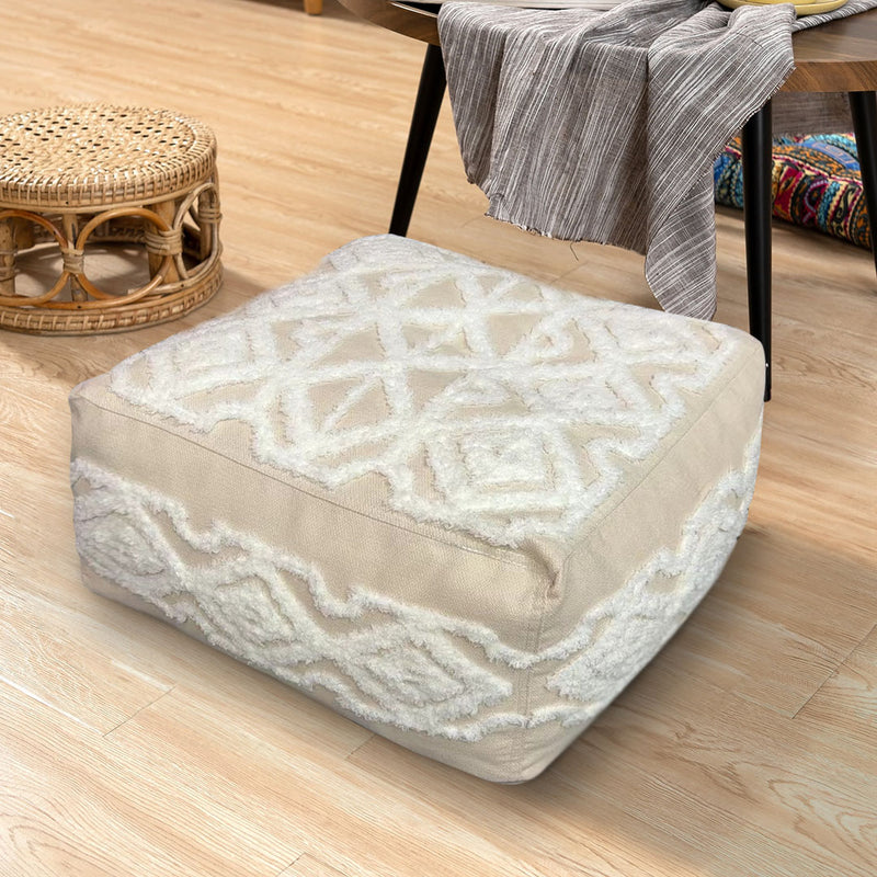 Floor Pouf Cushion Polyester Fiber 50x50x30cm Epp Particle Insert Multicolor
