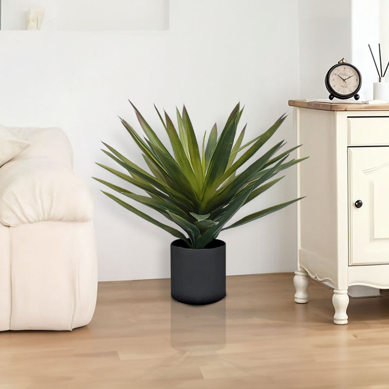 45cm Yucca Artificial Plant Single Branch Polyurethane Plastic Tabletop Green