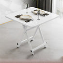 White Dining Table Portable MDF Square 60x60cm Foldable Home Office Desk