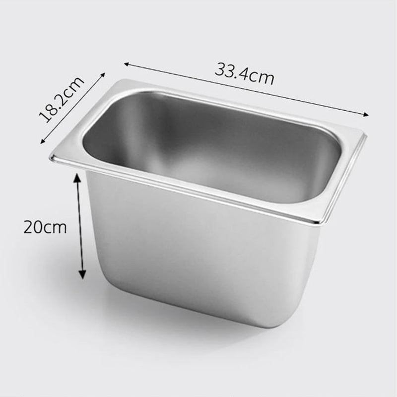 12X Full Size 1/3 GN Pan 20cm Deep Stainless Steel Tray Commercial Kitchen Use