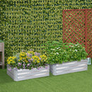 120cm Rectangle Galvanized Raised Garden Bed Flower Herb Vegetable Planter Box