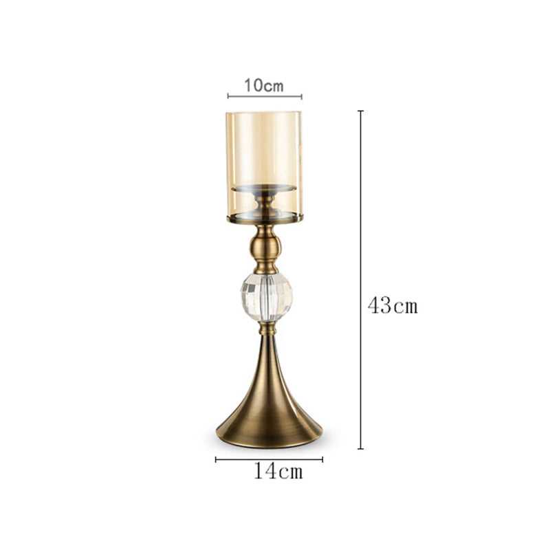 43cm Glass Metal Candle Holder Tall 14cm Width Wedding Home Decor