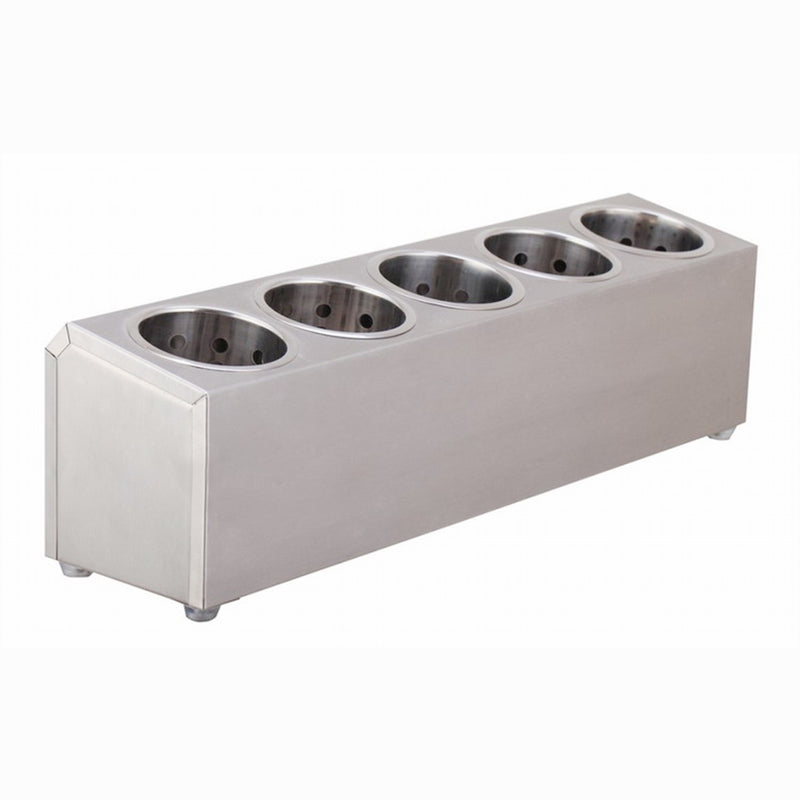 Stainless Steel Cutlery Holder 5 Holes Durable Rectangular Dishwasher Safe