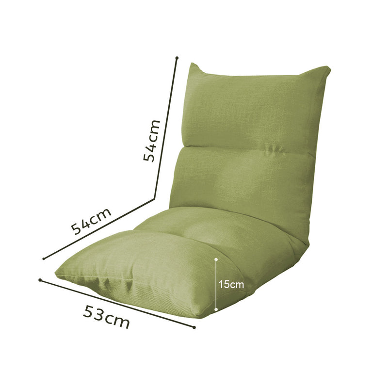 Lounge Floor Recliner Adjustable Sofa Bed Folding Game Chair Yellow Green
