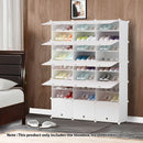 9 Tier 3 Column White Shoe Rack Organizer Stackable Portable Storage Cabinet