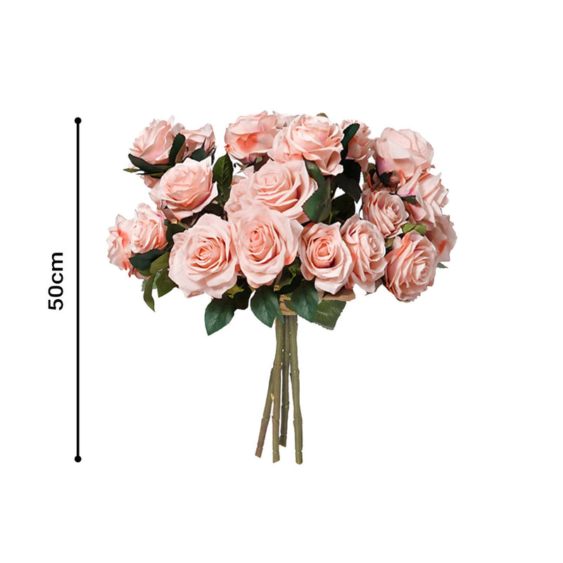 4 Bunch Silk Artificial Rose 9 Heads Bouquet Centerpiece Decor 50cm Champion