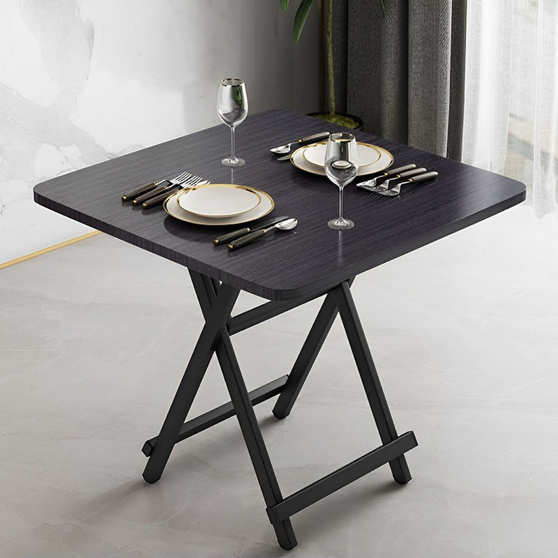 2X Black Folding Dining Table MDF 60x60cm Lightweight Space Saving Square