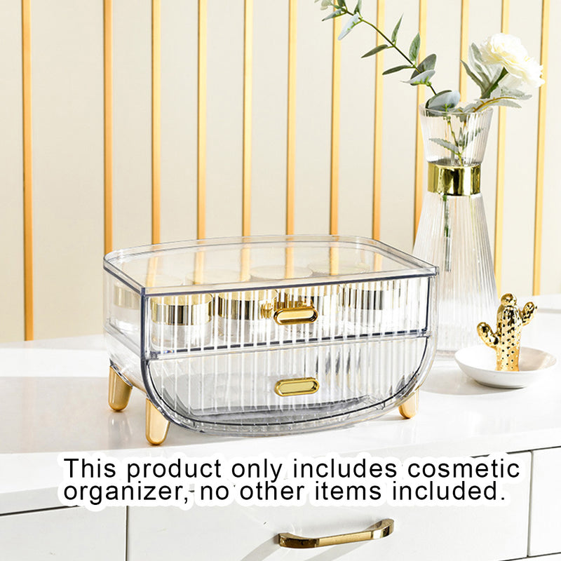 2 Tier Transparent Cosmetic Storage Holder Makeup Skincare Jewelry Organizer
