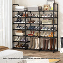 19 Shelf Shoe Storage Rack Black Plastic Coated Iron Space Saving Portable