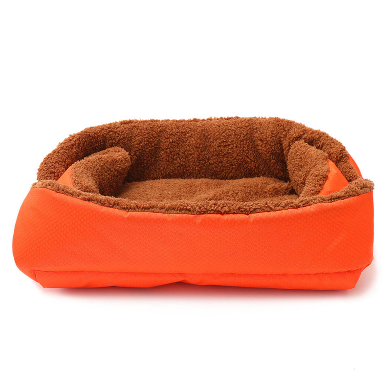 Orange Dual-purpose Cat Dog Bed Cushion Plush Kennel Mat Anti Slip Cozy 40cmx26cm