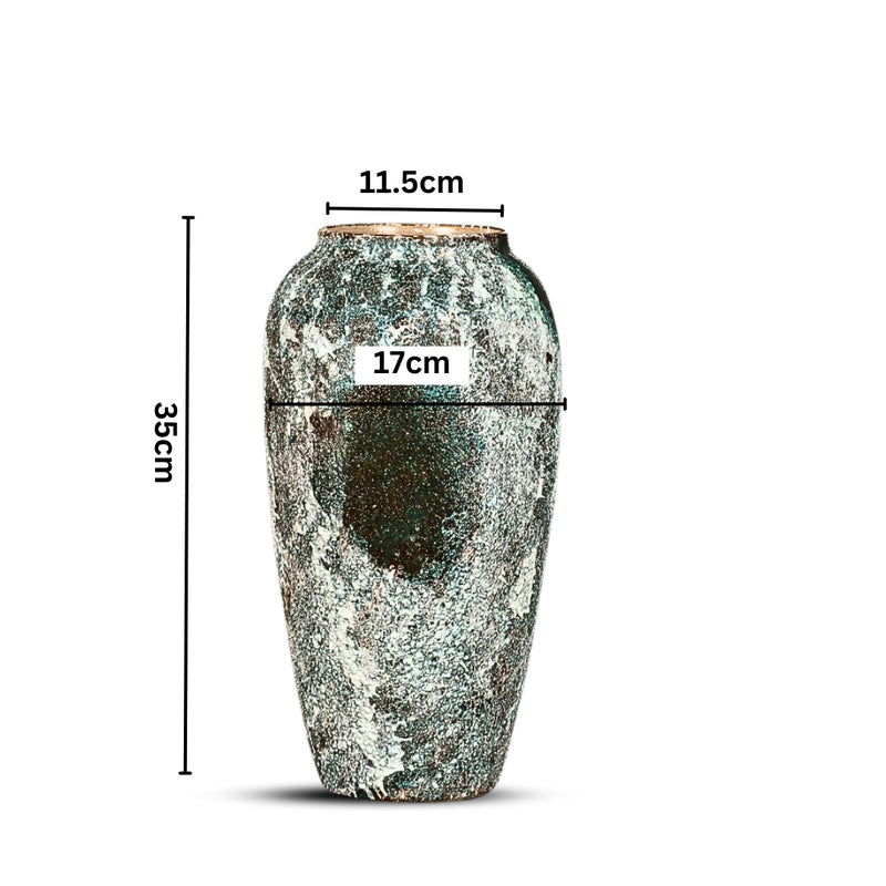 Large Green Ceramic Flower Vase 35x17cm Elegant Home Decor Display Piece