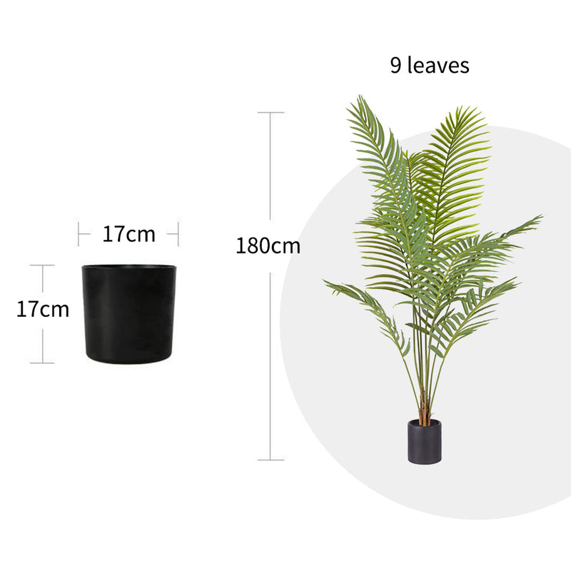 4X 180cm Green Artificial Areca Palm Tree Indoor Cement Filled Pot Realistic