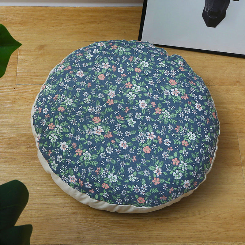 45x45x18cm Blue Polyester Cotton Cushion EPP Particle Insert Plush Pouffe