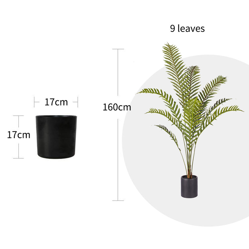 2X 160cm Artificial Areca Palm Tree Green Indoor Realistic With Black Pot