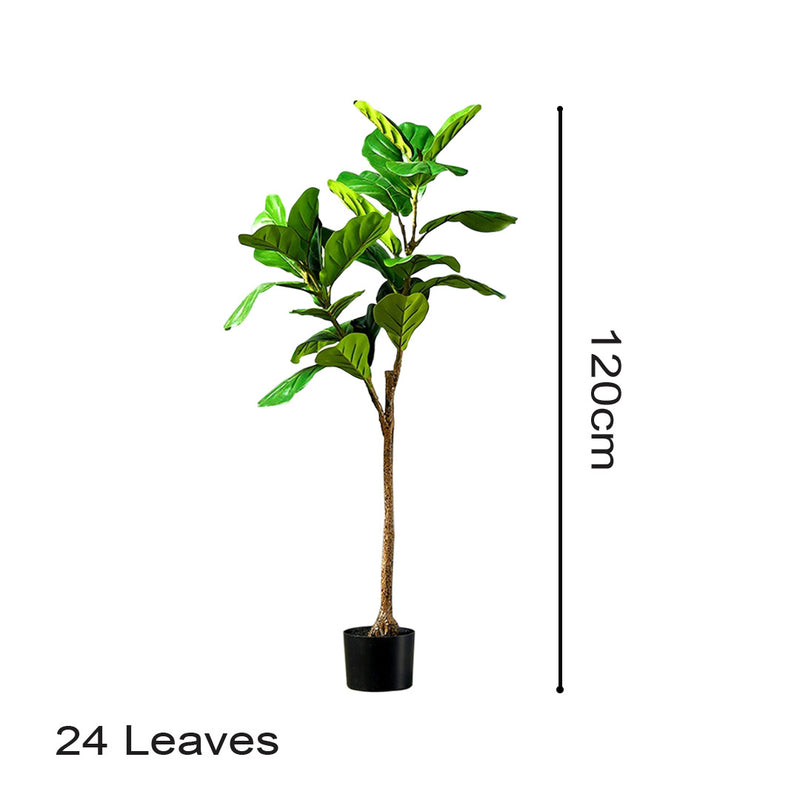 2X 120cm Artificial Potted Tree Realistic Leaves Polyurethane Polyethylene Green