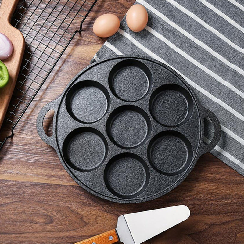 2X Cast Iron Takoyaki Pan 12 Molds Nonstick Stovetop Skillet 31.5cm