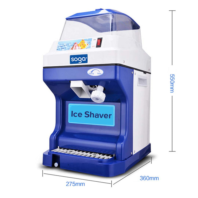 2X Commercial Ice Shaver Stainless Steel 300W 180Kg Hr 80Pc Hopper