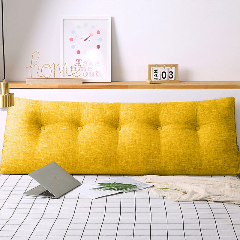 Triangular Wedge Bed Pillow 120cm Polyester Polypropylene Button Tufted Yellow
