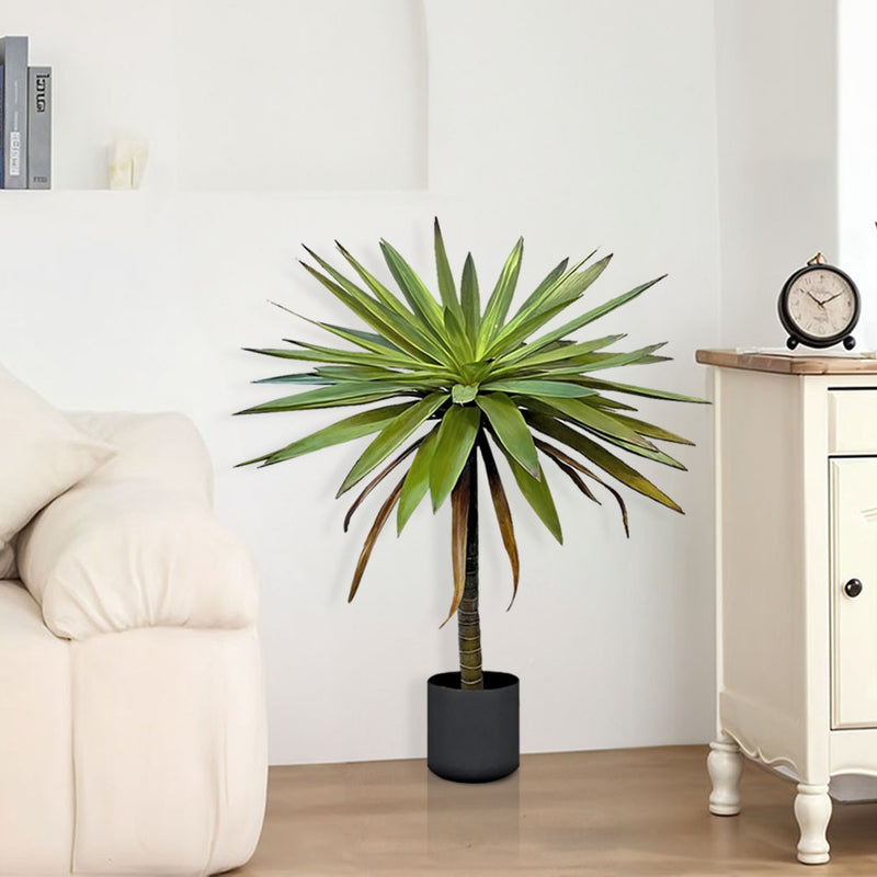 2X 90cm Yucca Artificial Tree Realistic Polyurethane Polyethylene Green