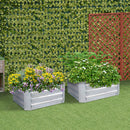 100cm Square Galvanized Raised Garden Bed Planter Box Silver Outdoor Use