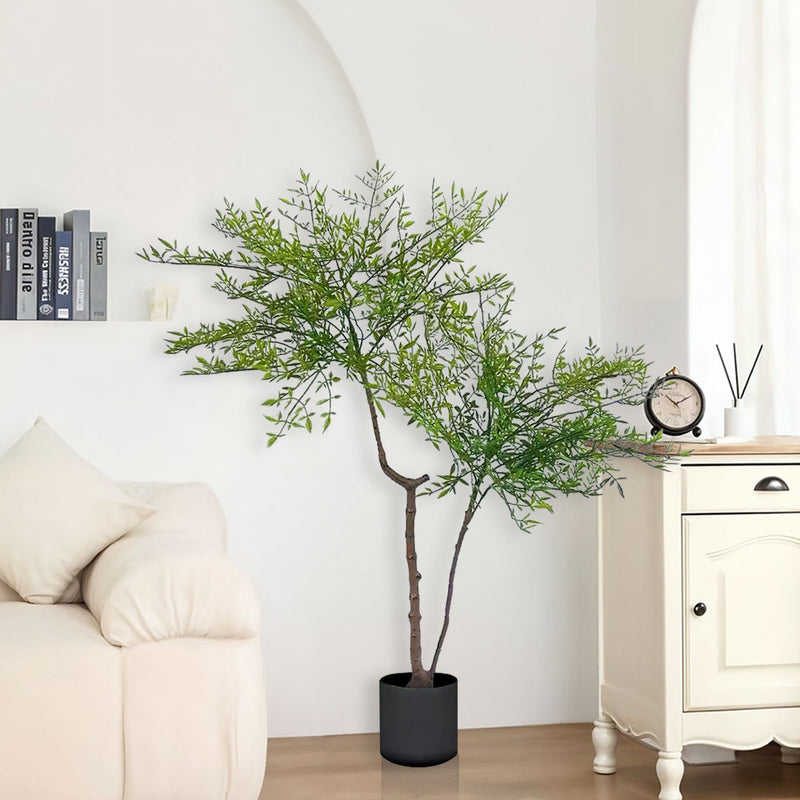 Nandina Heavenly Bamboo Artificial Tree 120cm Plastic Green 2 Branches